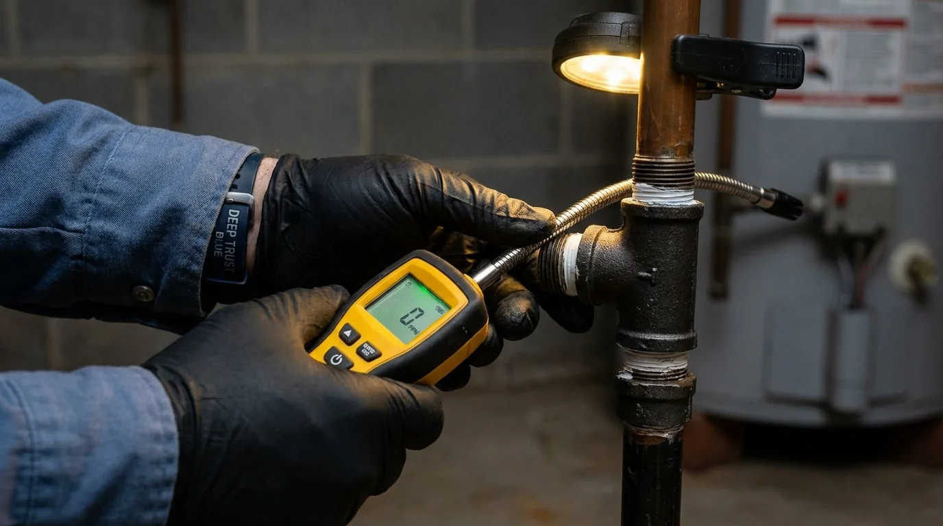 Gas leak detection with electronic sniffer by Johns Plumbing LLC in Piedmont